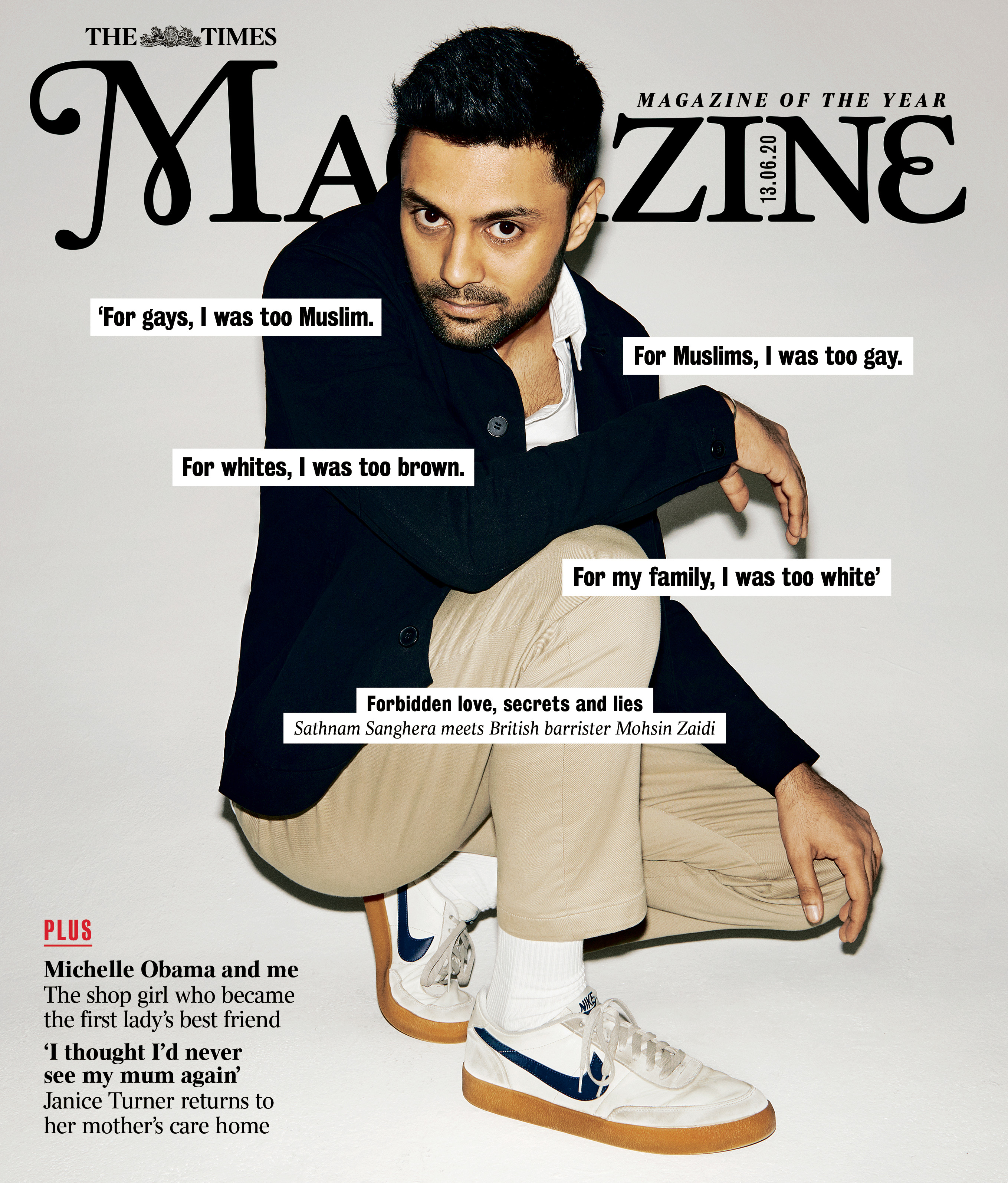 Mohsin Zaidi on the front cover of The Times Magazine