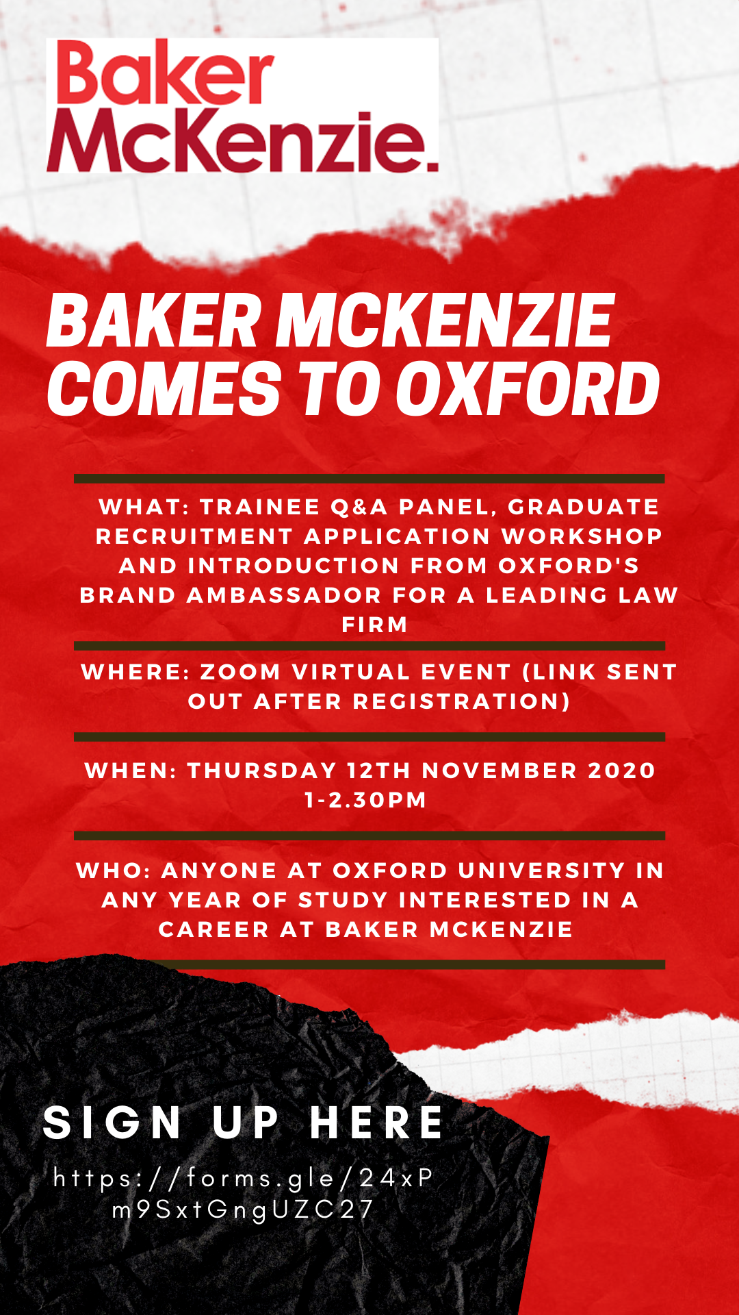 Baker McKenzie Careers Event Poster