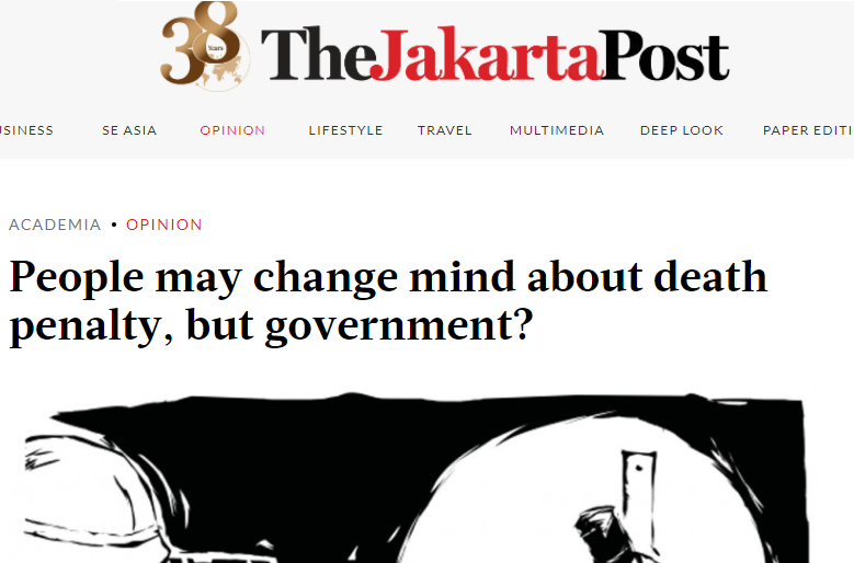 Screenshot from title of Jakarta Post news article