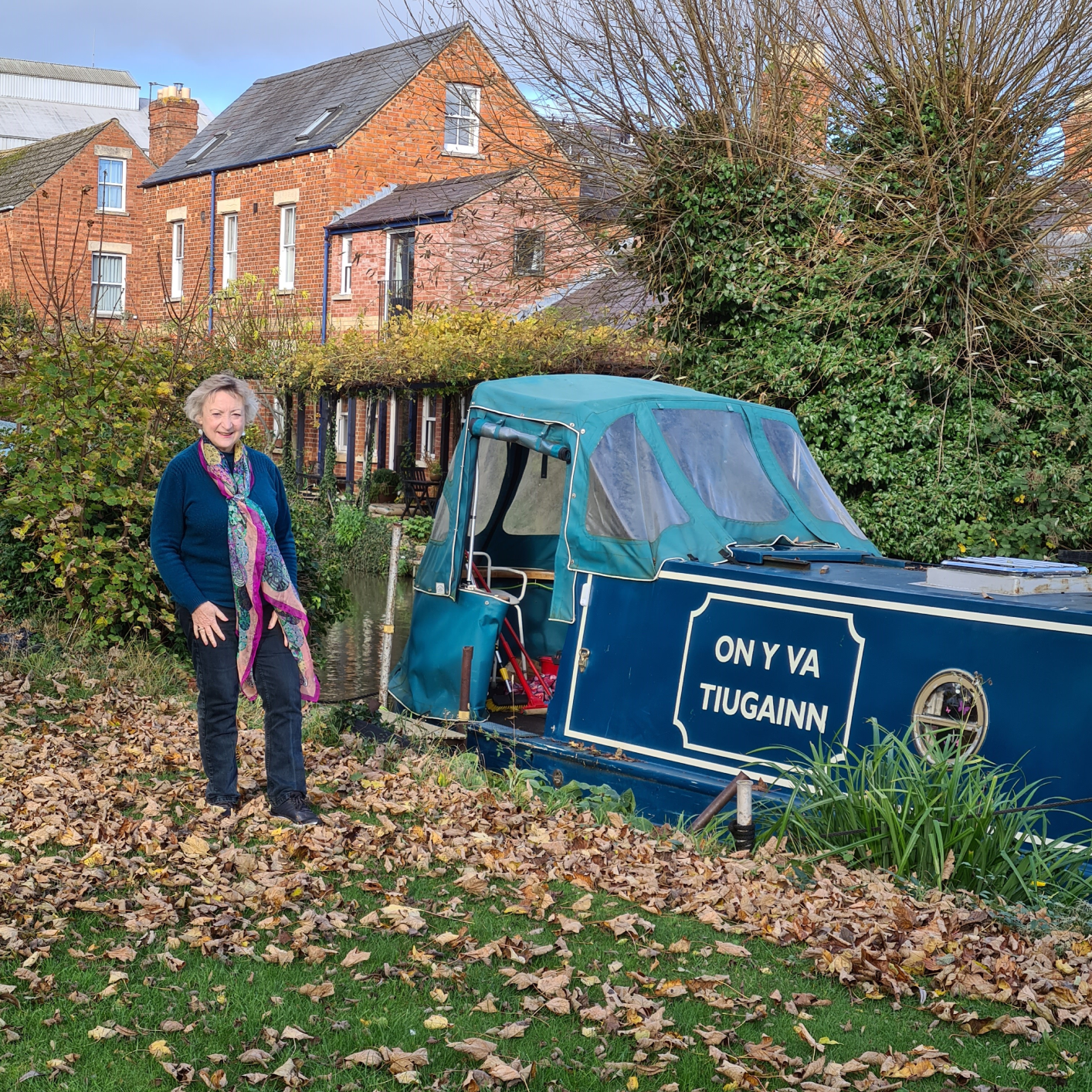 Laura Hoyano beside her canal boat