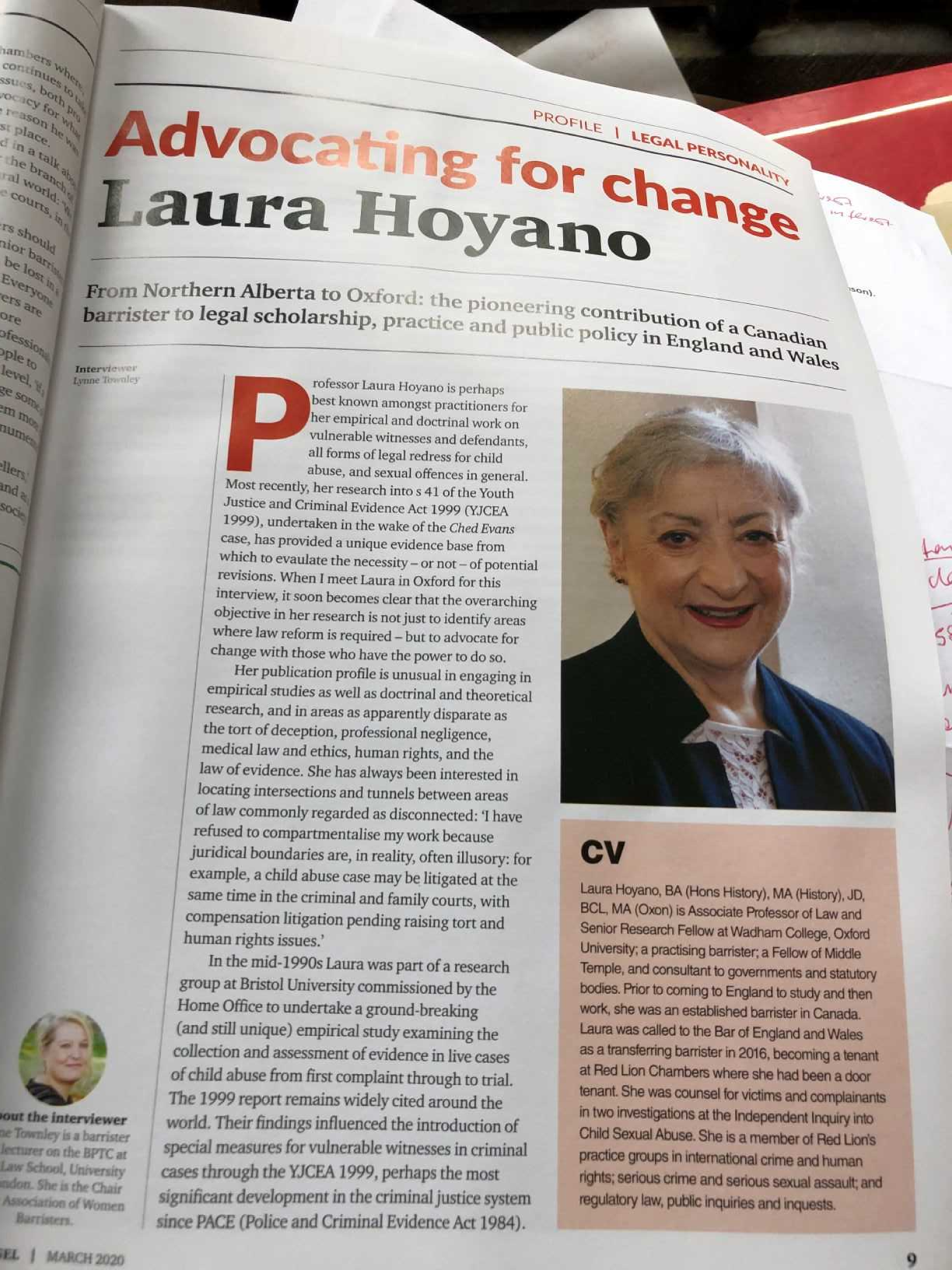 Laura Hoyano in Counsel Magazine