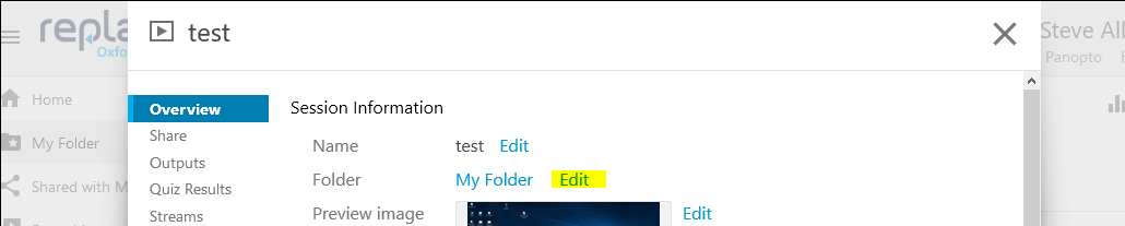 Move recording - folder setting