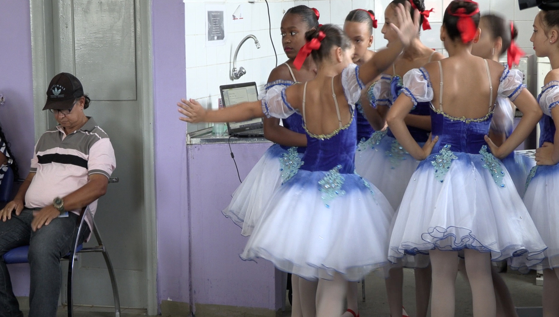 A shot from the film, showing ballerinas.