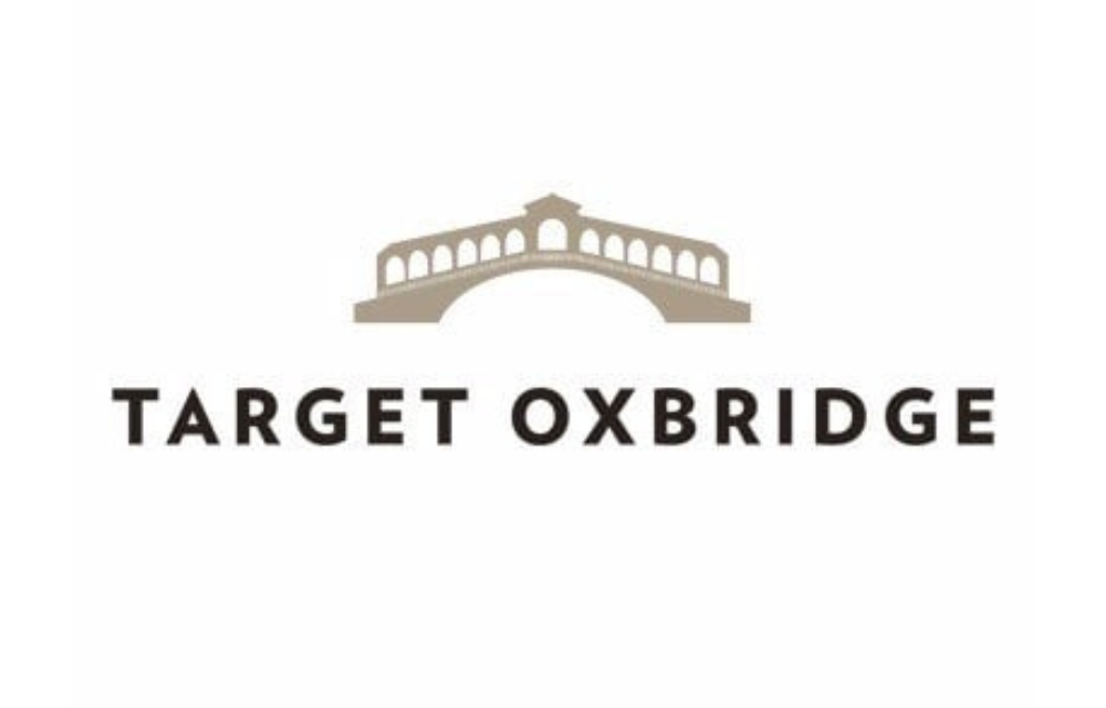 Target Oxbridge logo on a white background. Logo features a cartoon bridge and words TARGET OXBRIDGE