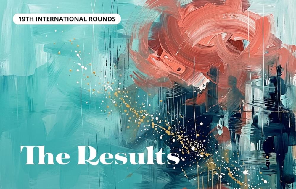 The words 'The Results' written on abstract painting background