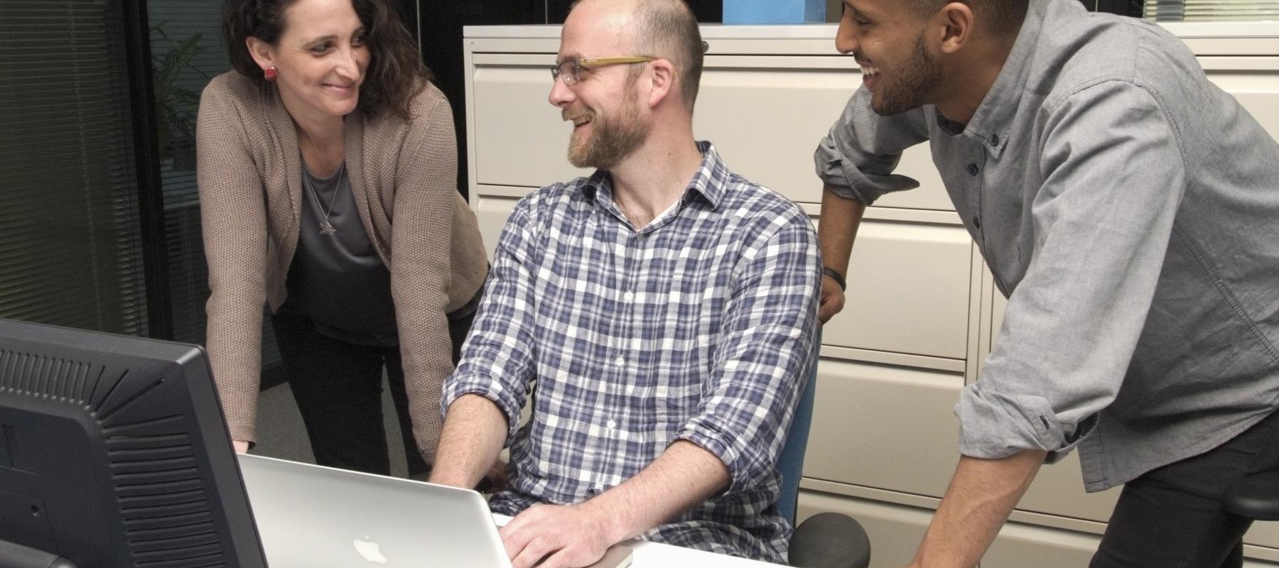 Graduate students in conversation