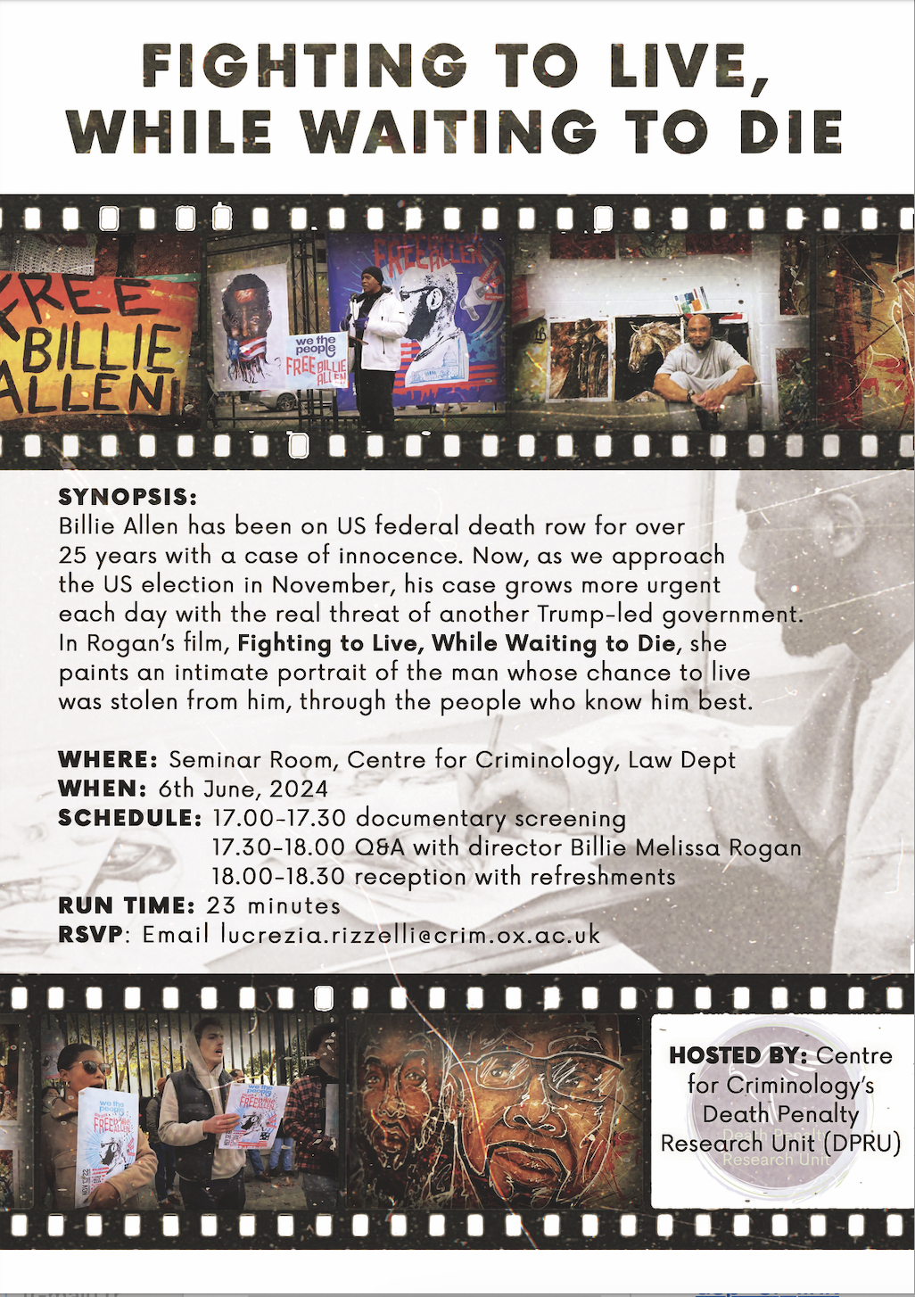 Promotional poster for the film 'Fighting to live, while waiting to die'