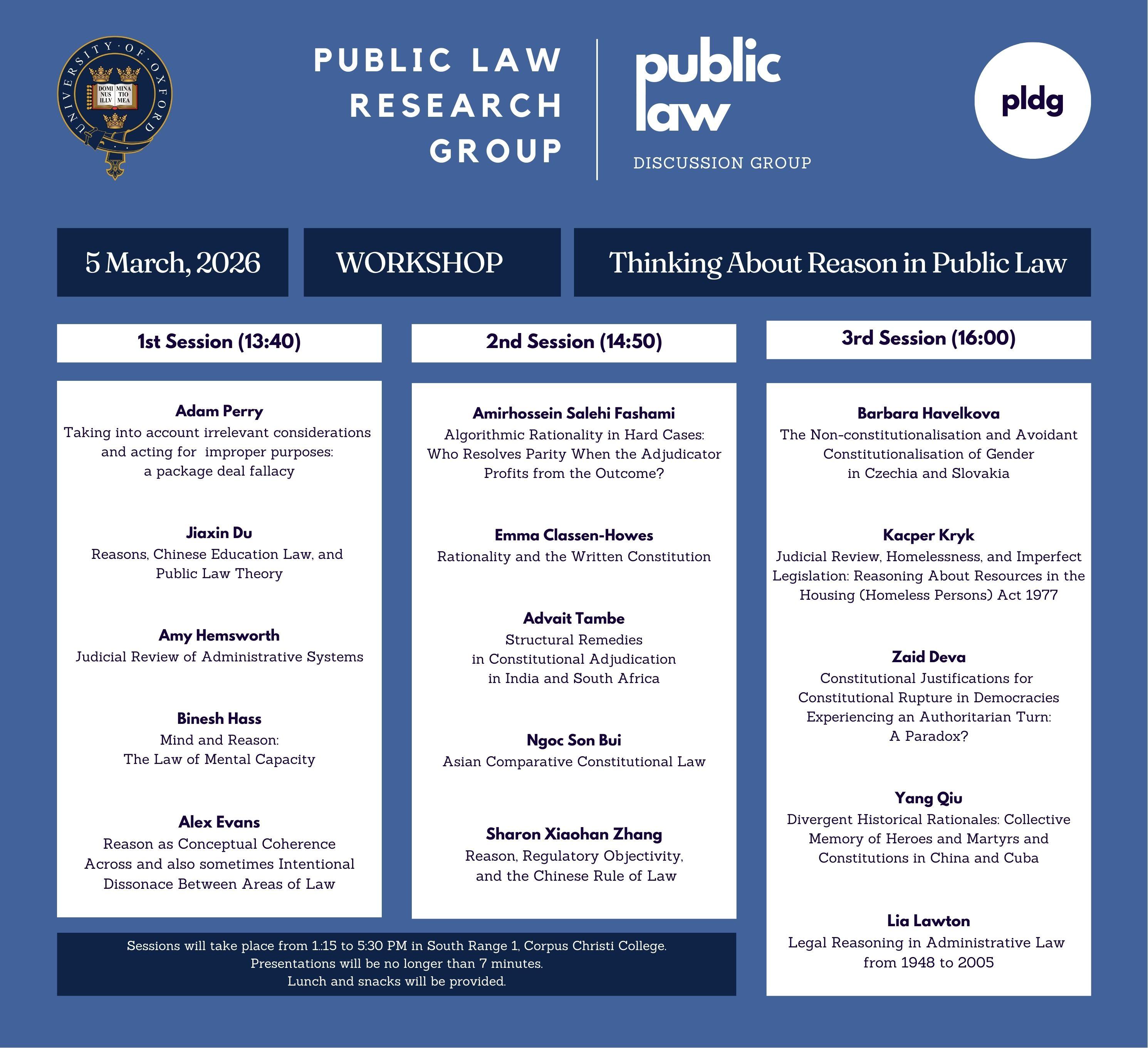 Workshop Thinking About Reason in Public Law