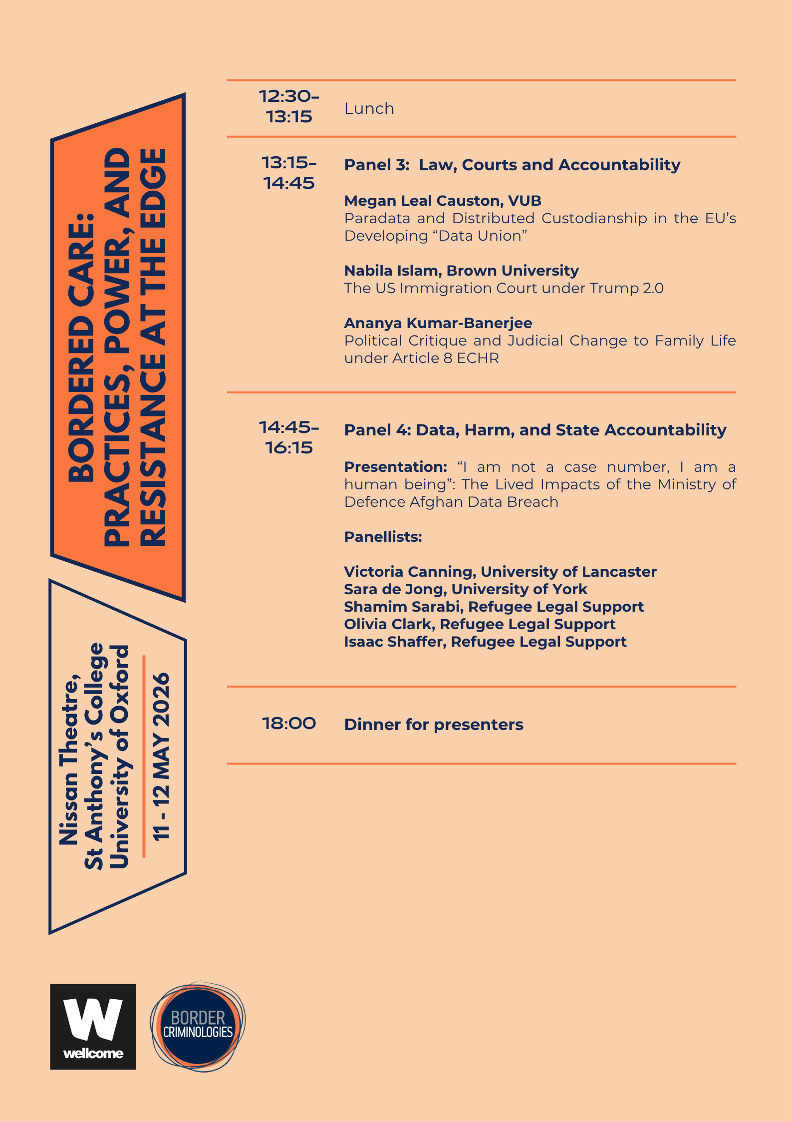 Full programme for Bordered Care Workshop (full plain text version below)