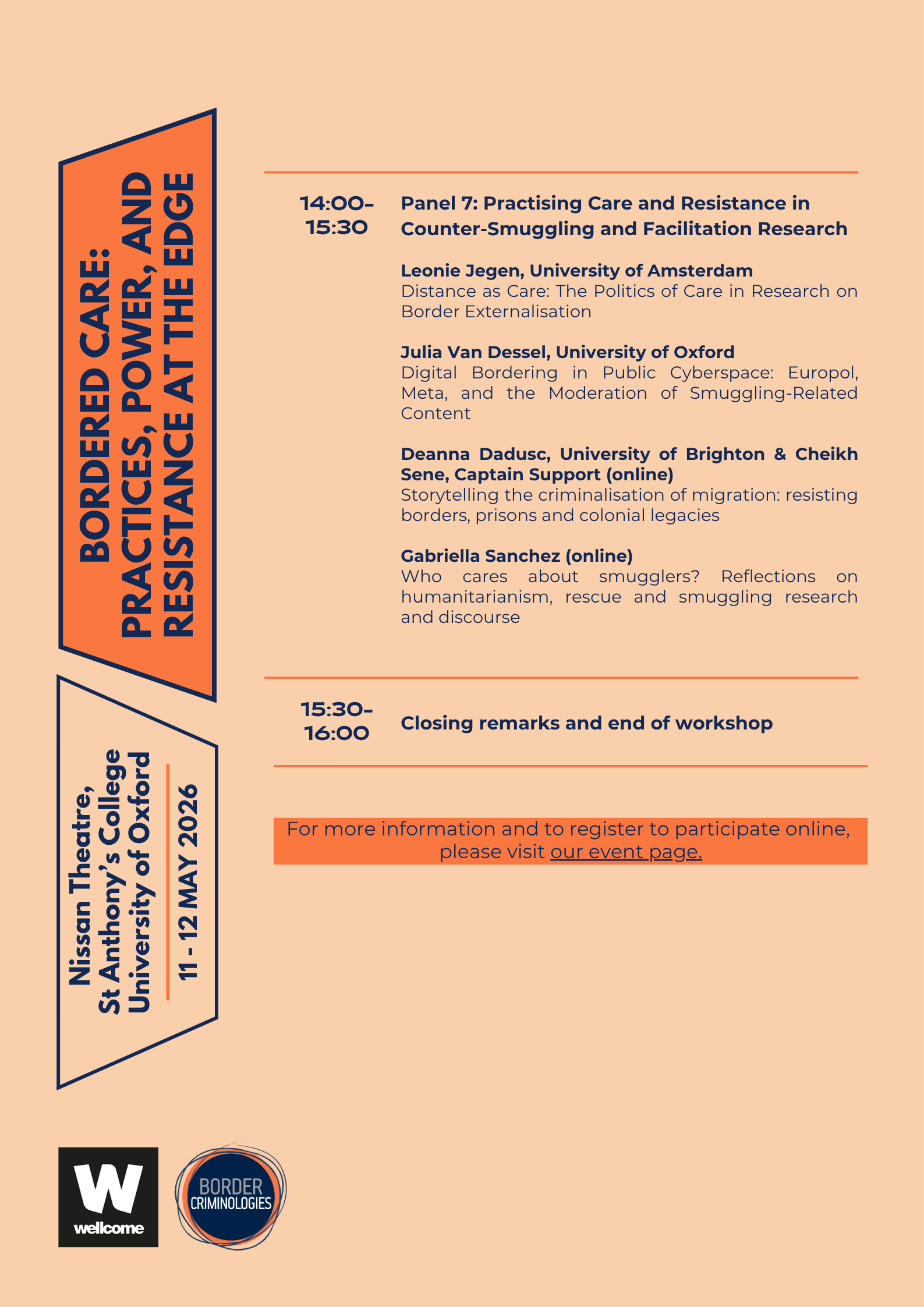 Full programme for Bordered Care Workshop (full plain text version below)