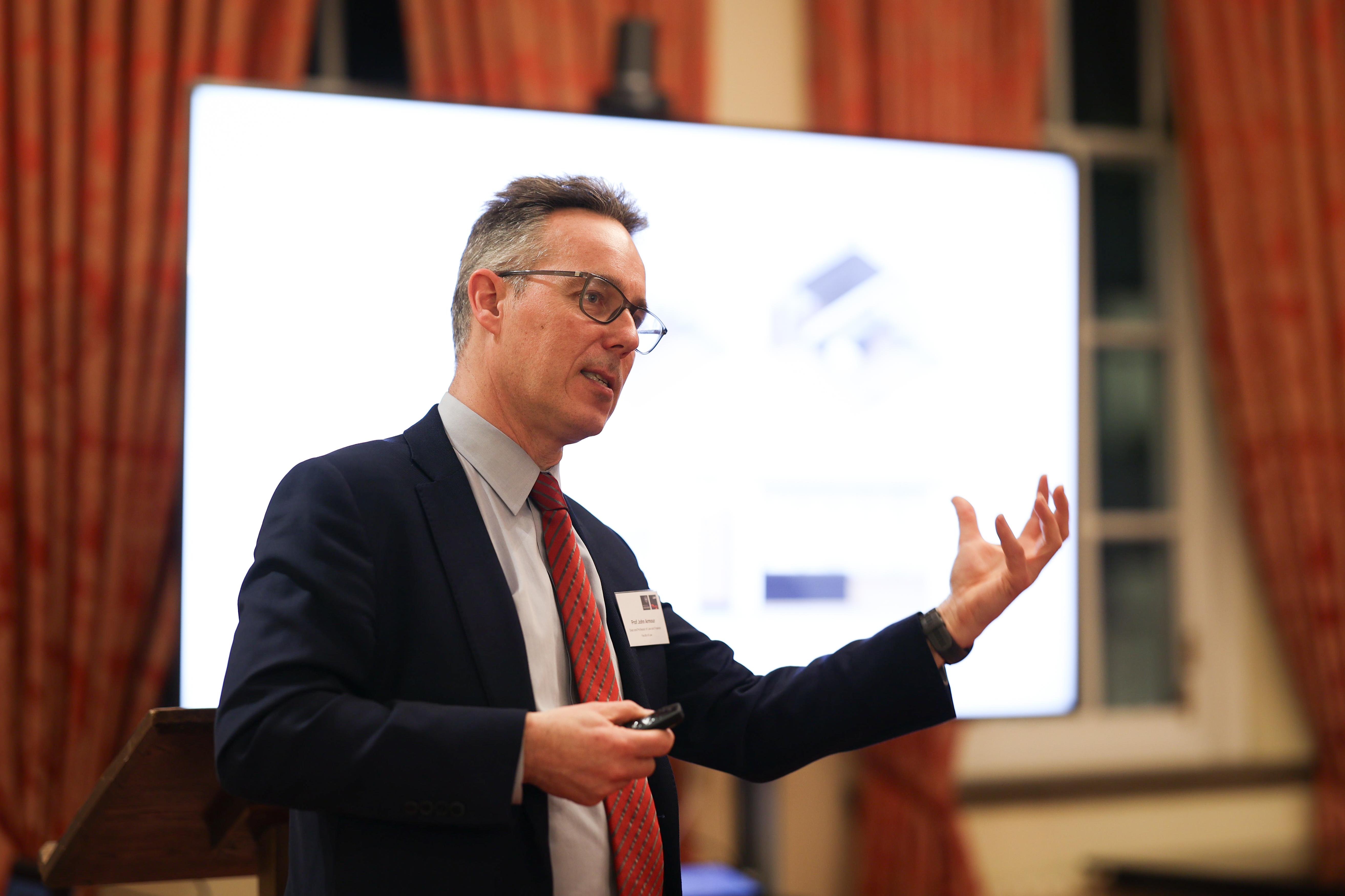 John Armour giving a presentation at Gray's Inn at Donor Thank You Event