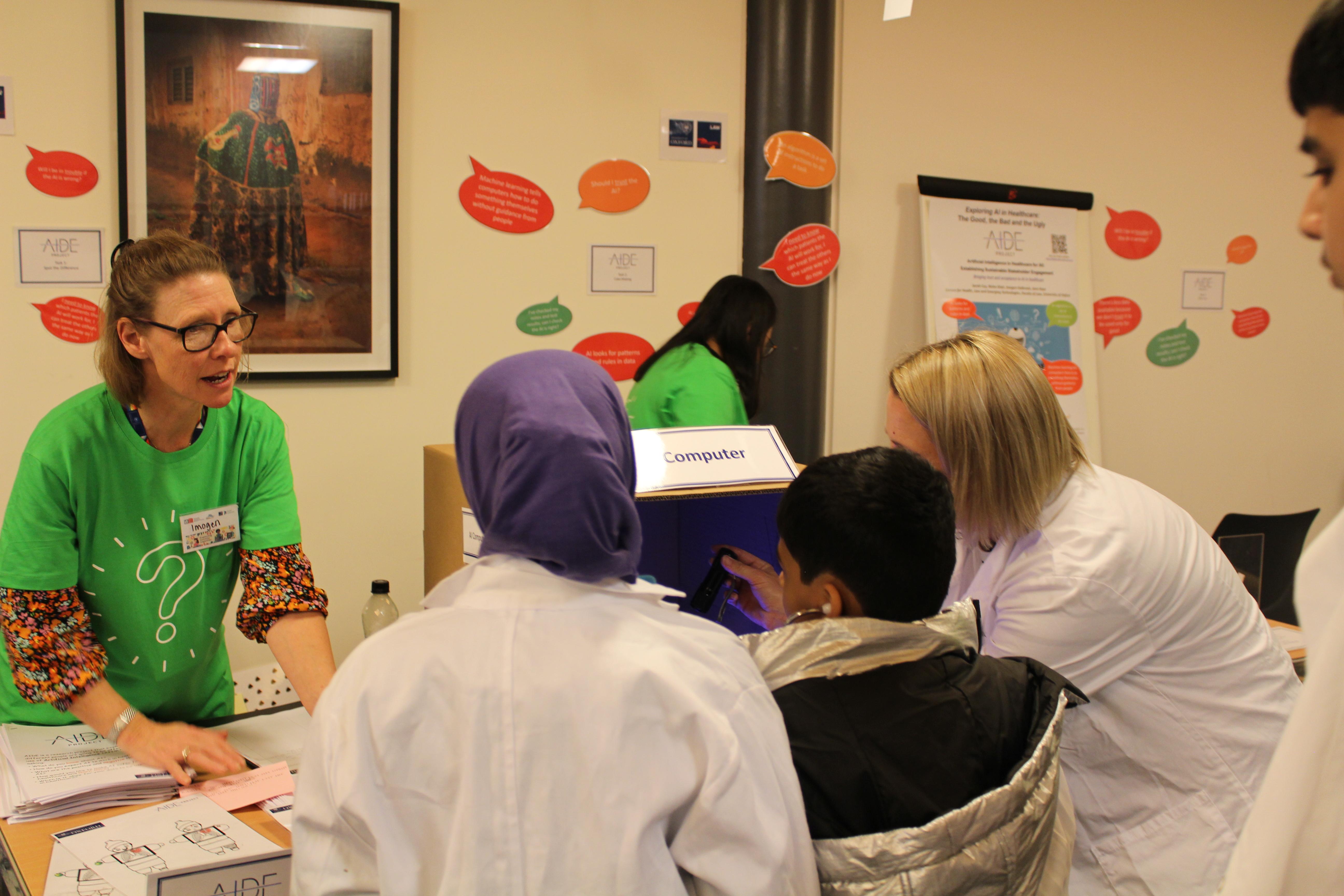 Spot the Difference game with HeLEX and children at the ESRC event