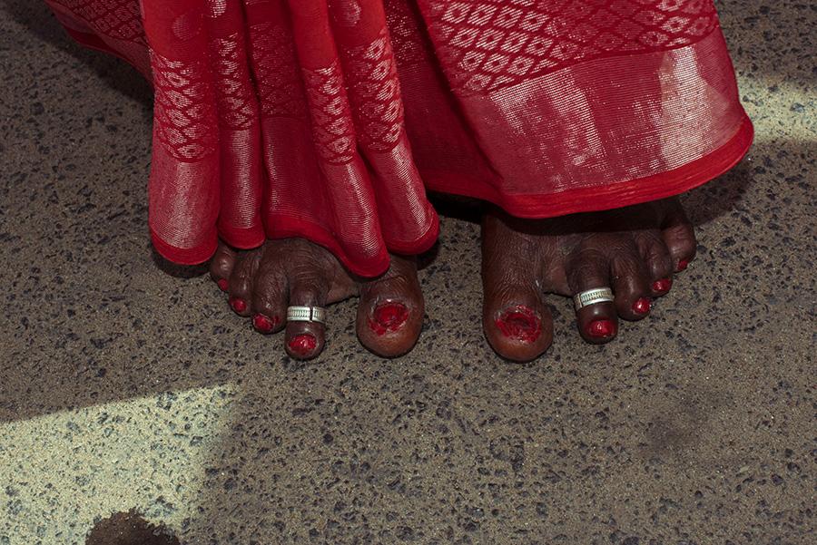 Close-up of Tamil Nadu woman's toes; photographer: Priyadarshini Ravichandran
