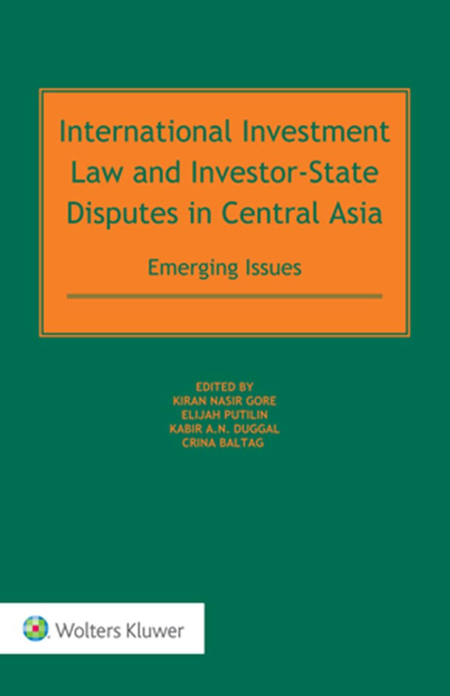 Book cover - International Investment Law and Investor-State Disputes in Central Asia