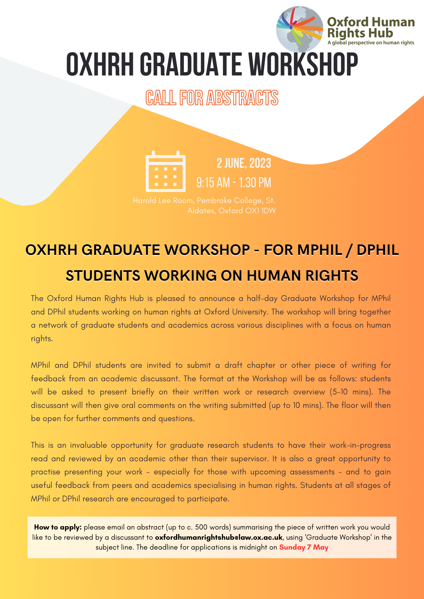 Poster for Graduate Workshop