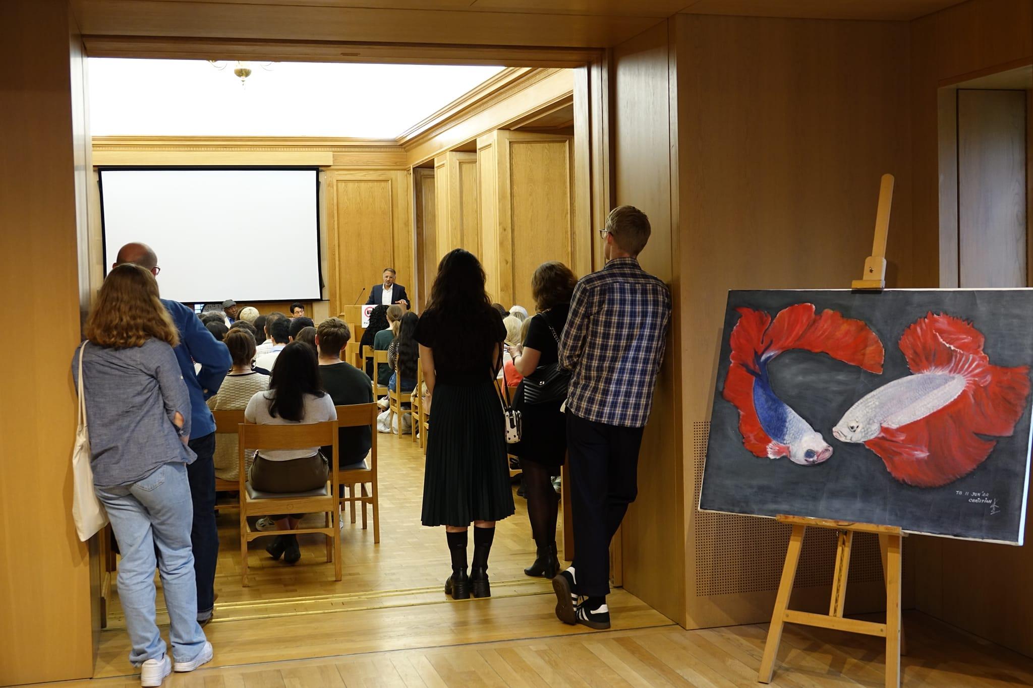 Image from the opening night of 'Voices from Death Row' exhibition