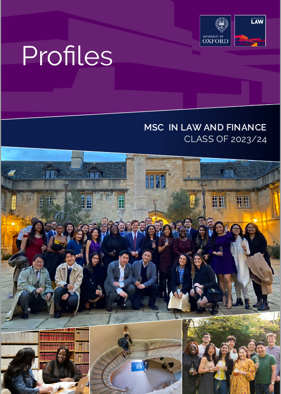 Magazine cover. Four pictures. One of a group of students outside a college building. Another of students studying in the library. Another of students at a drinks reception and a fourth of a lecture room.