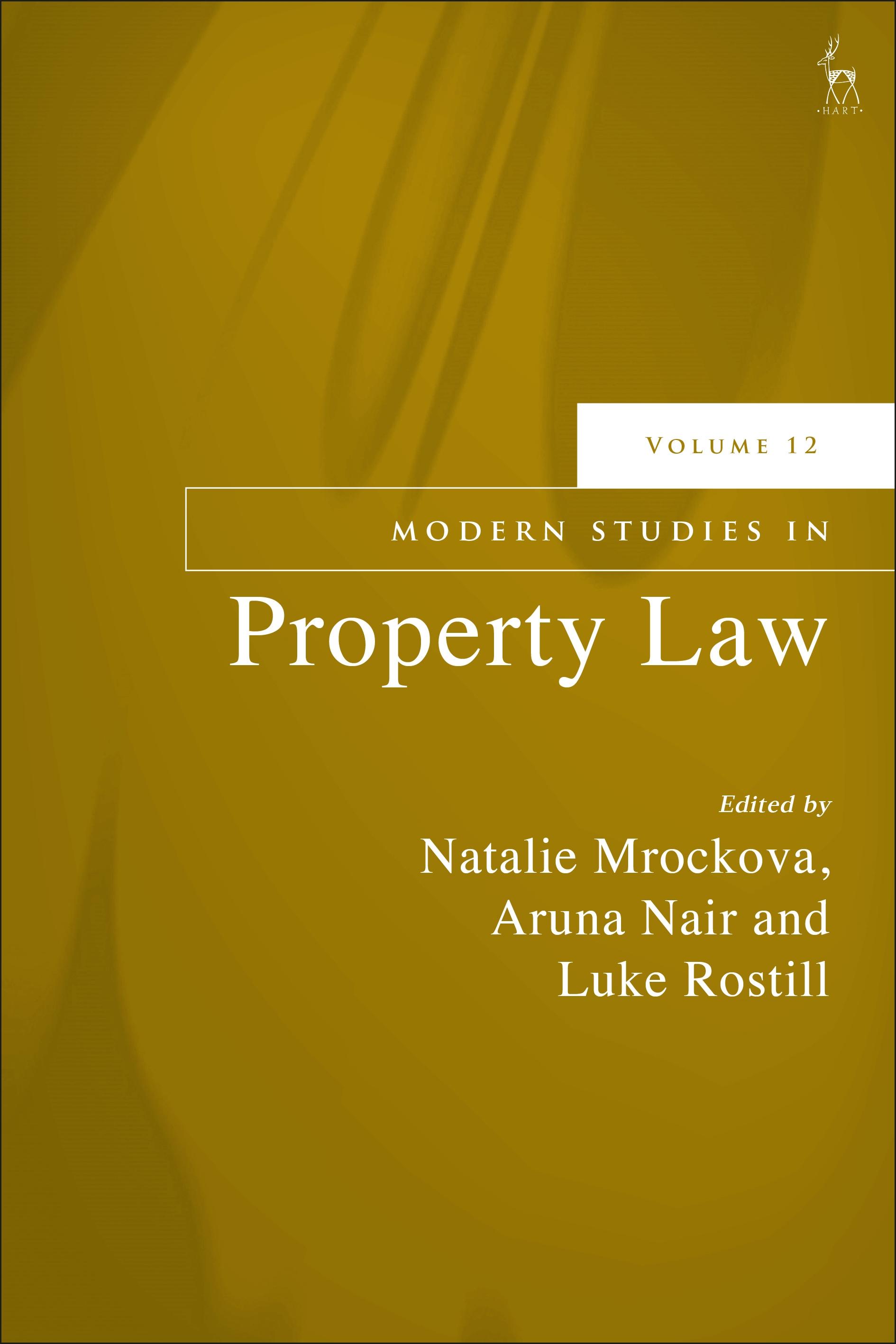 Modern Studies in Property Law book cover -text over a greeny brown swirl