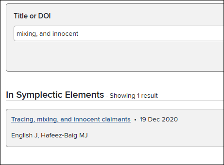 Symplectic - Using part of the title