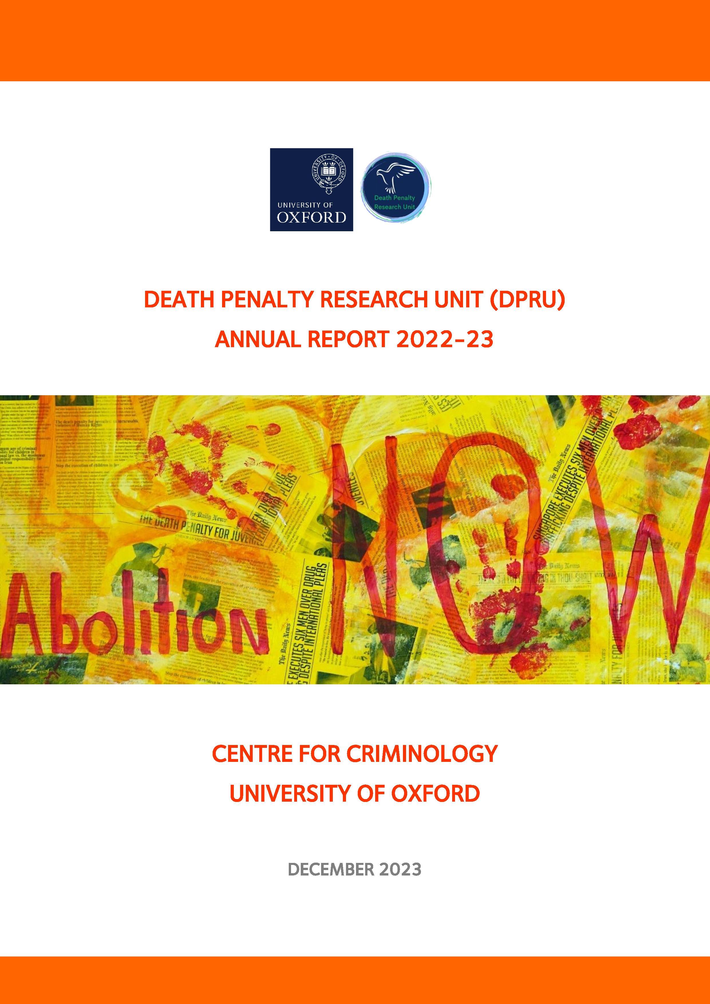 The cover of the DPRU Annual Report 2022-23