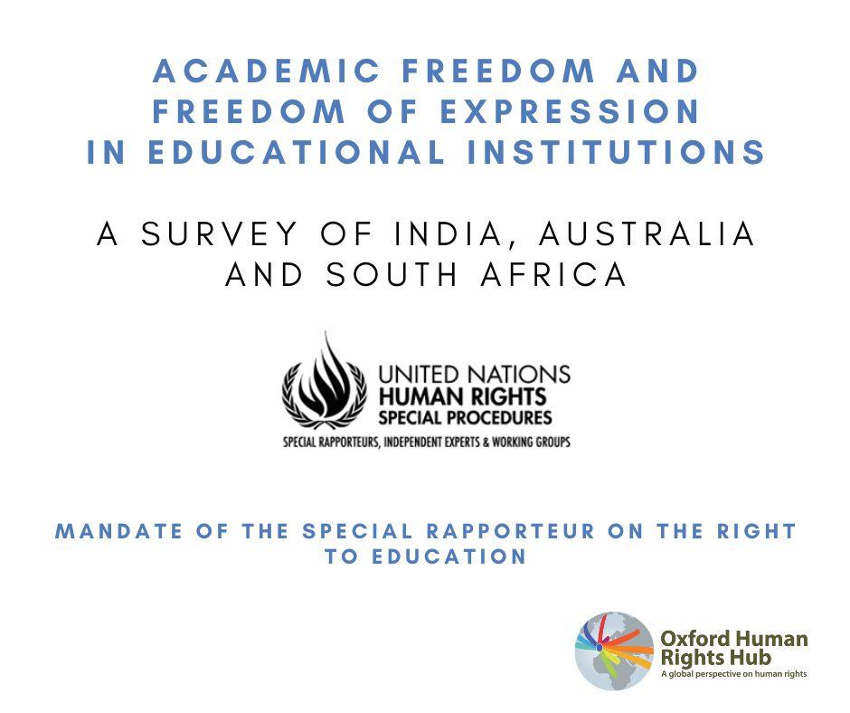 Academic Freedom and Freedom of Expression in Educational Institutions: A Survey of India, Australia and South Africa