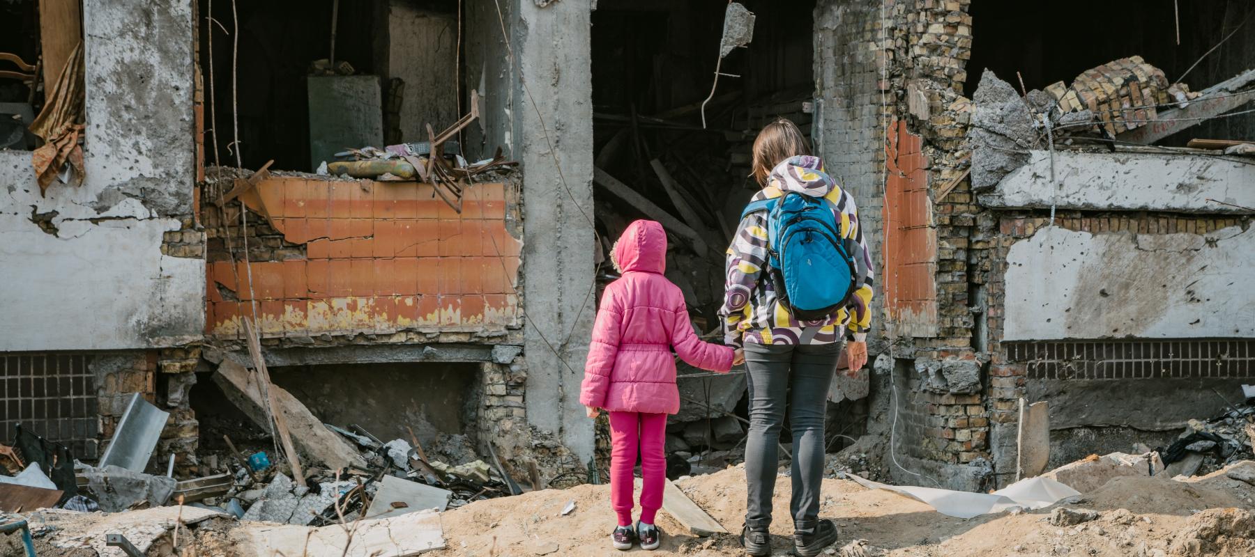 Ukraine damaged building