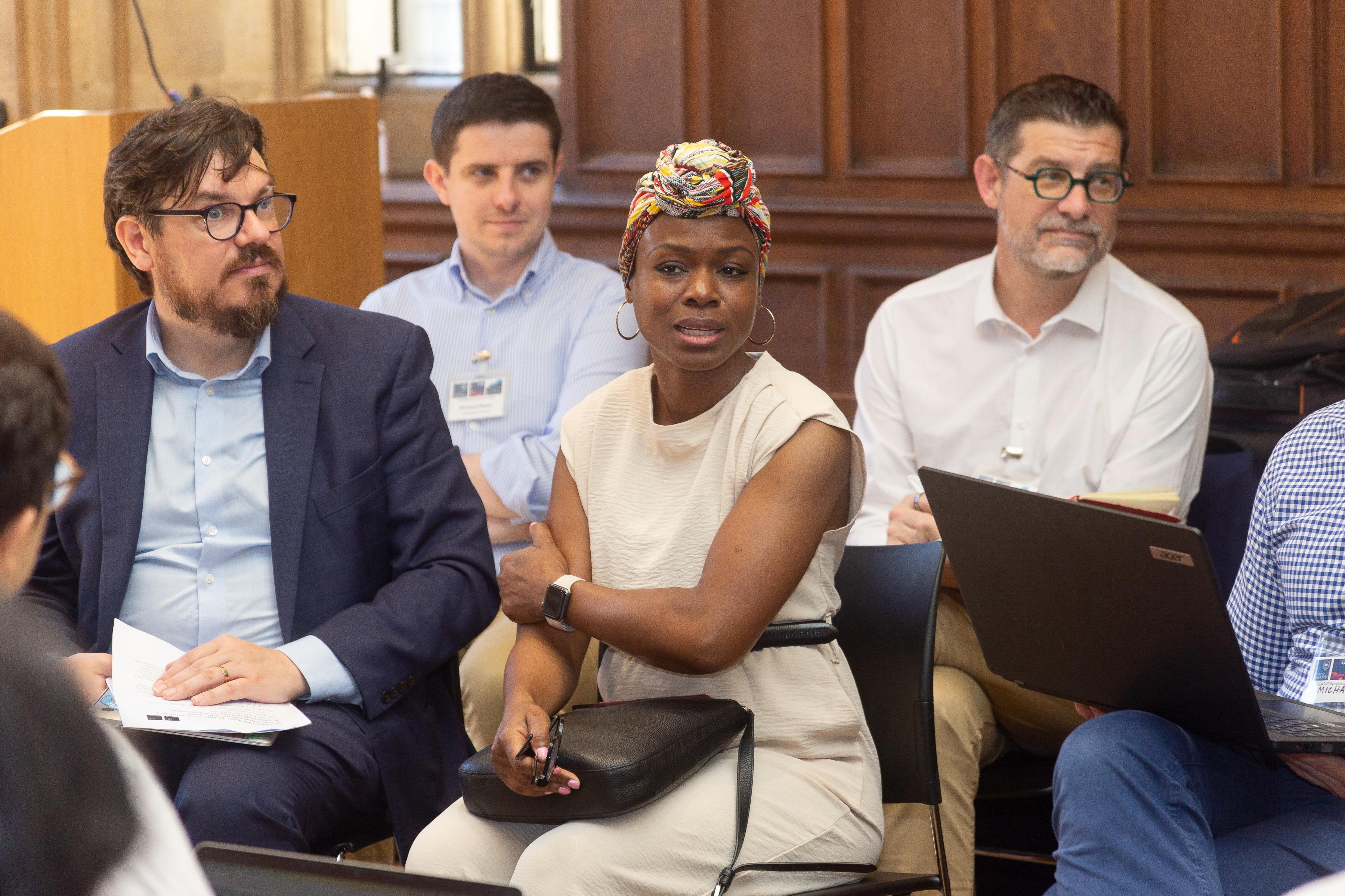 Participants sharing their expertise during discussion sessions