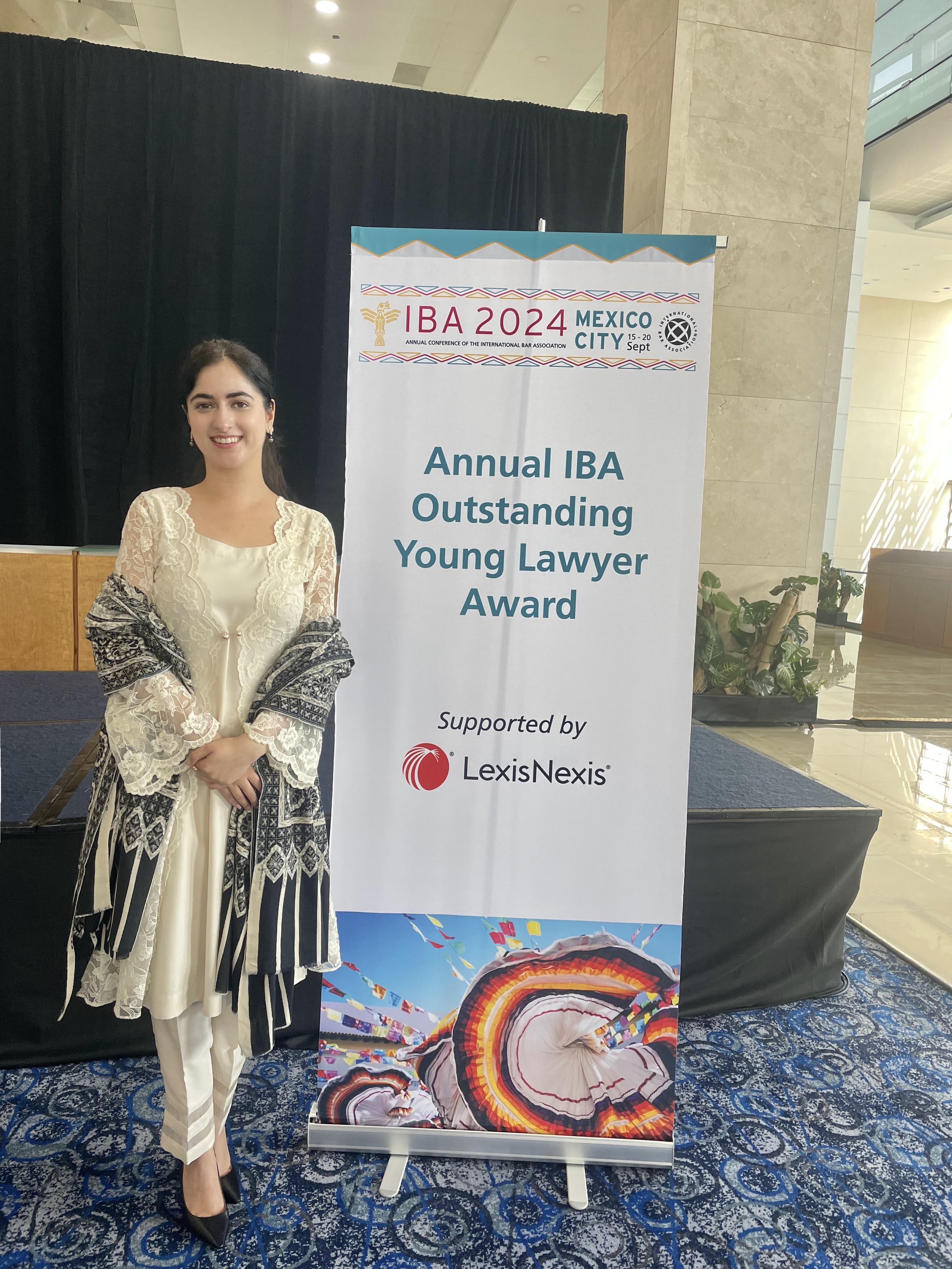 Mashal Aamir Wins International Bar Association Outstanding Young Lawyer Award 