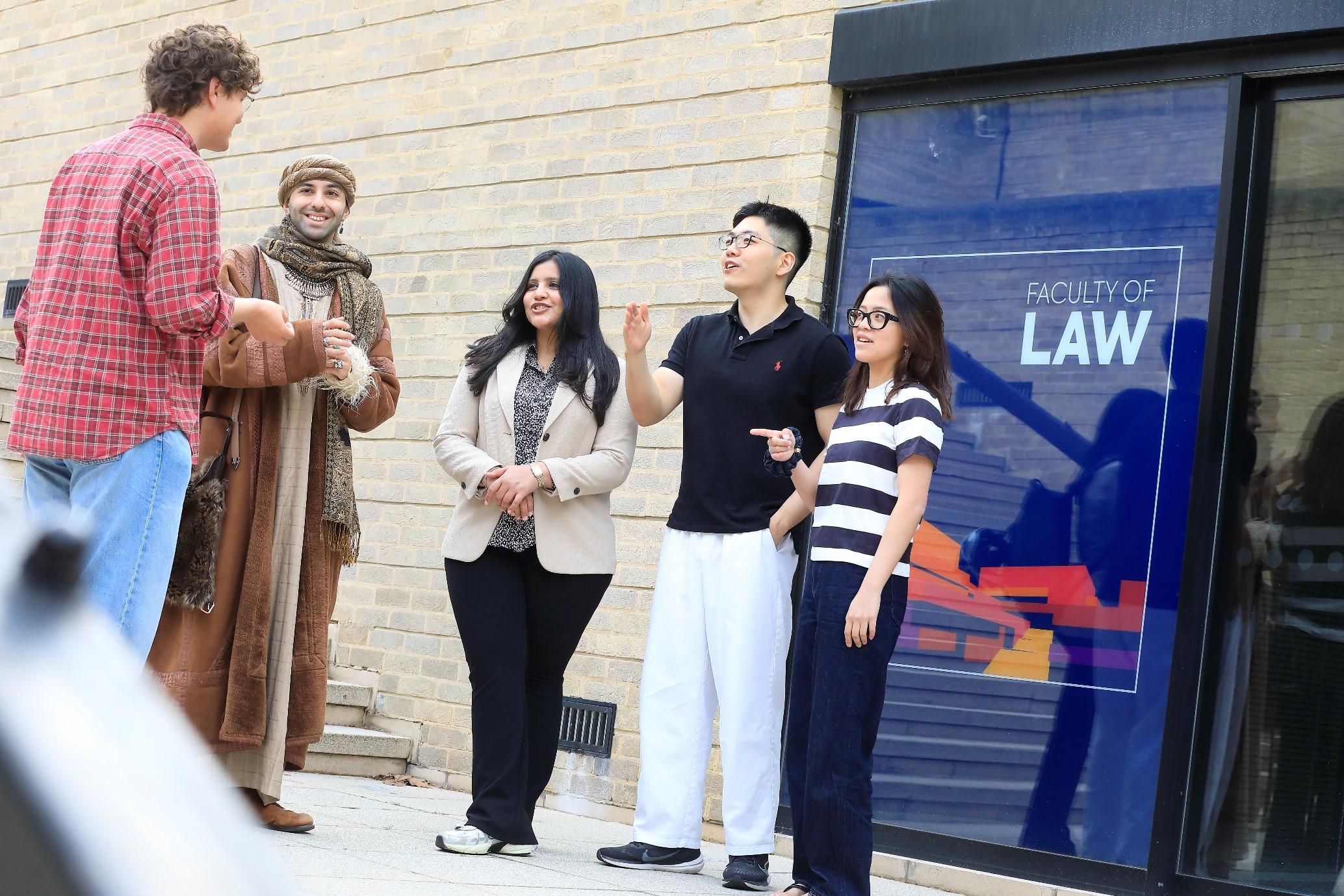 Students outside faculty entrance
