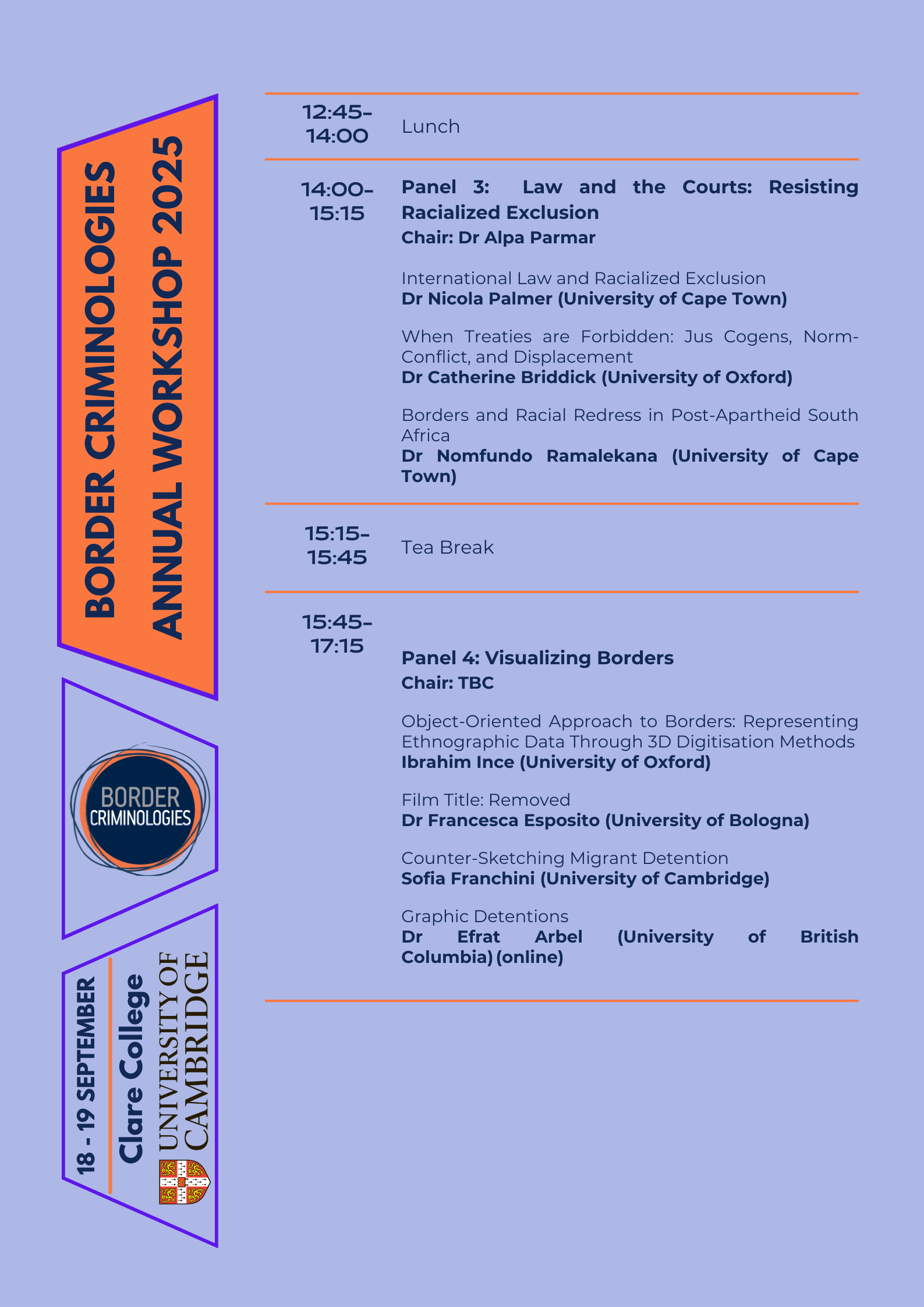 agenda for the workshop 2