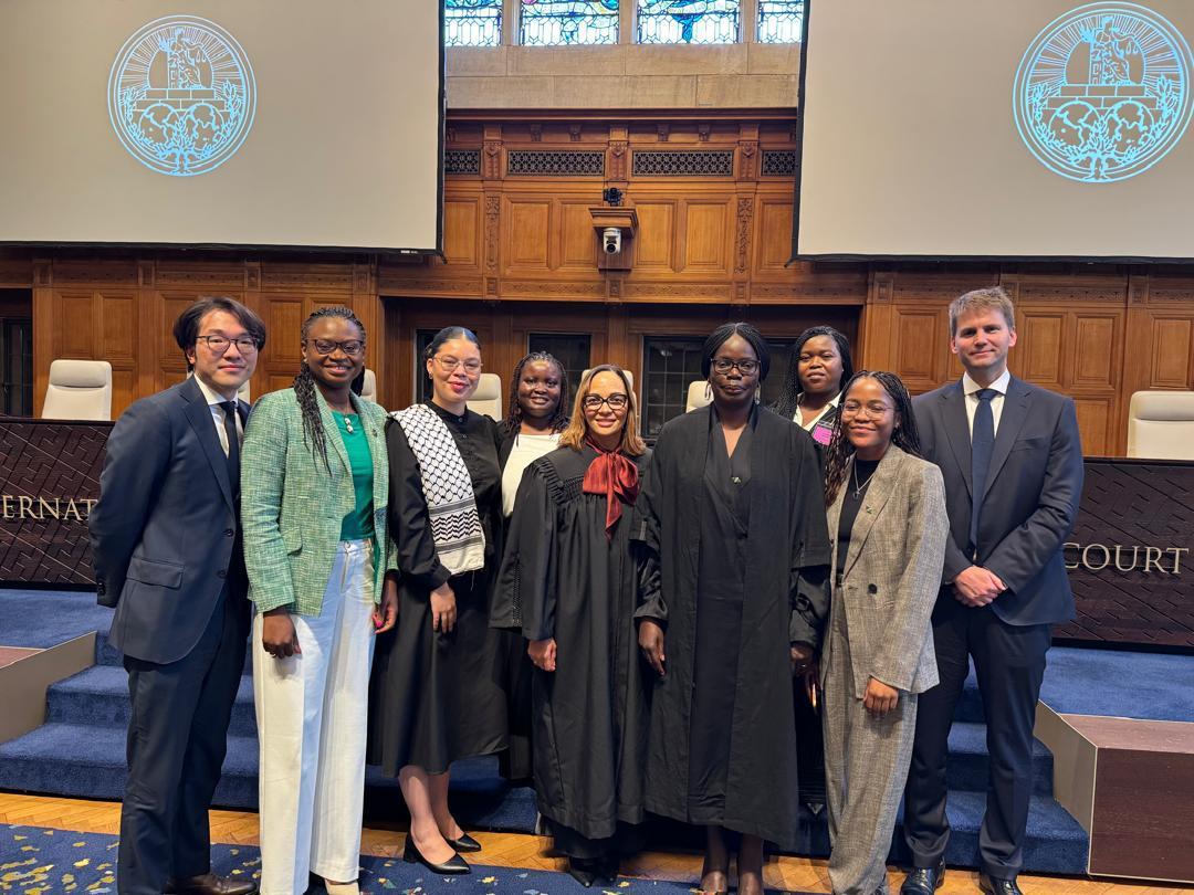 Dr Miles Jackson with members of the Namibian delegation.