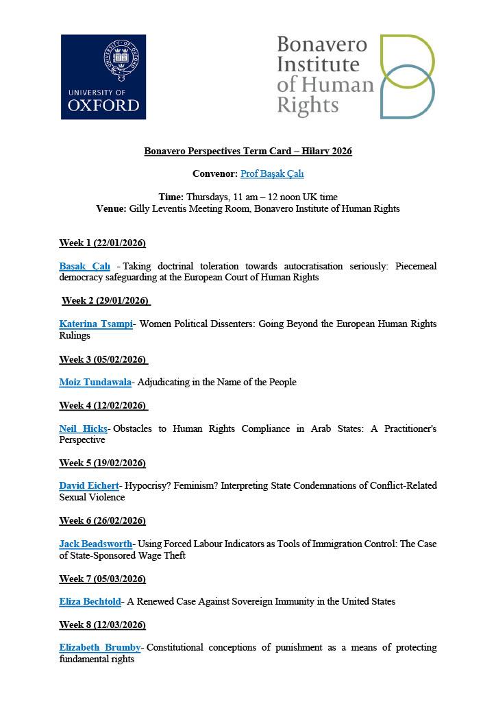 Bonaveor Perspectives Term Card Hilary 2026