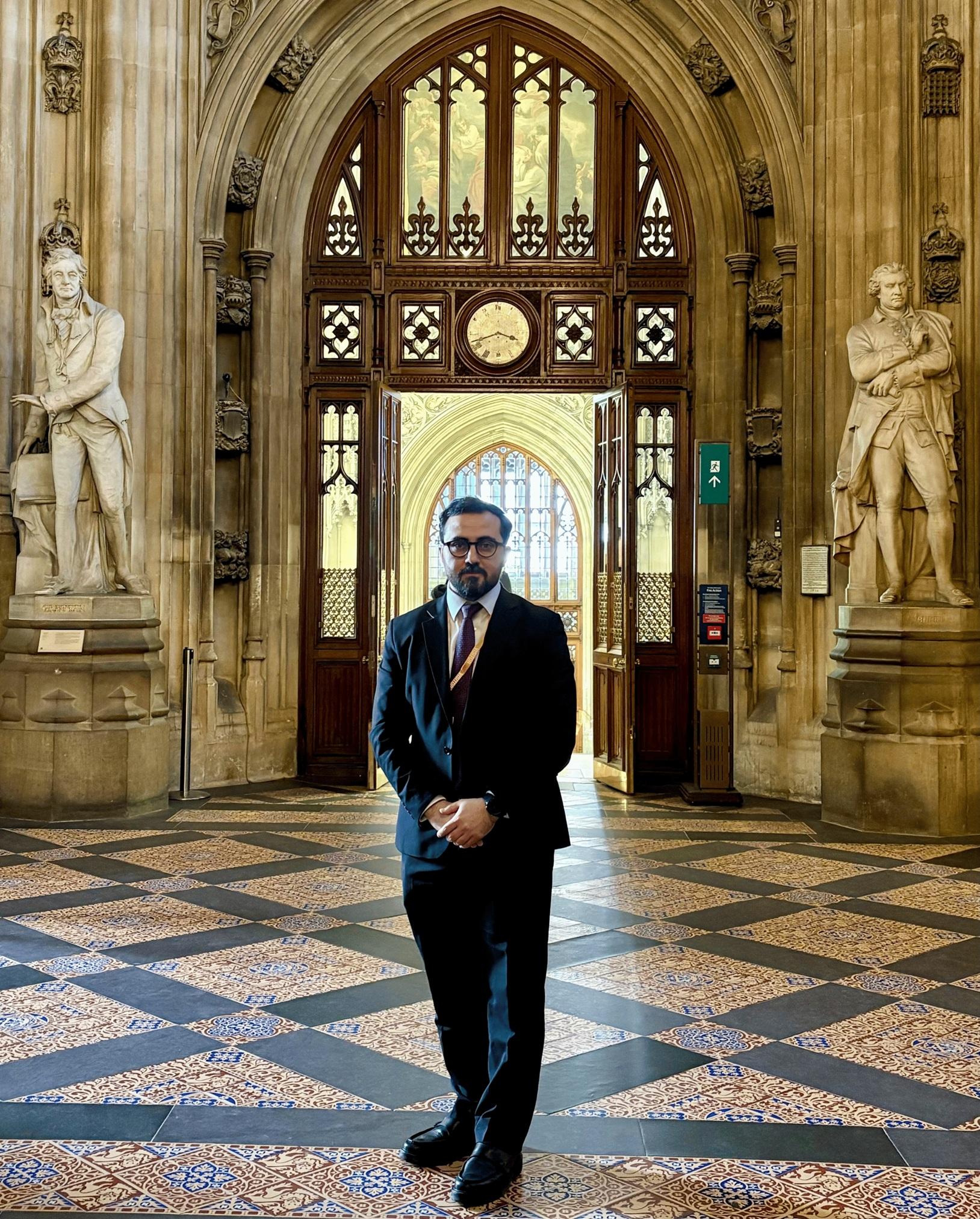 Illia Chernohorenko at the UK parliament.