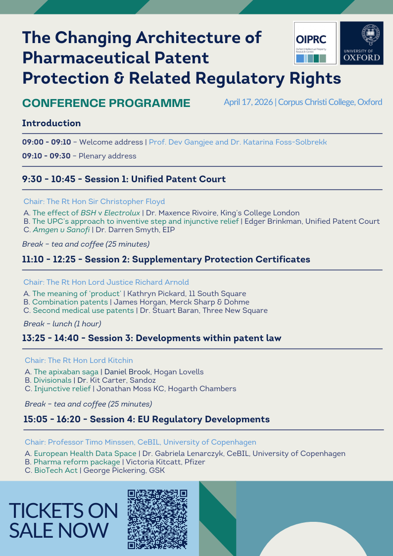 A poster advertising the Oxford Pharma Conference 2026