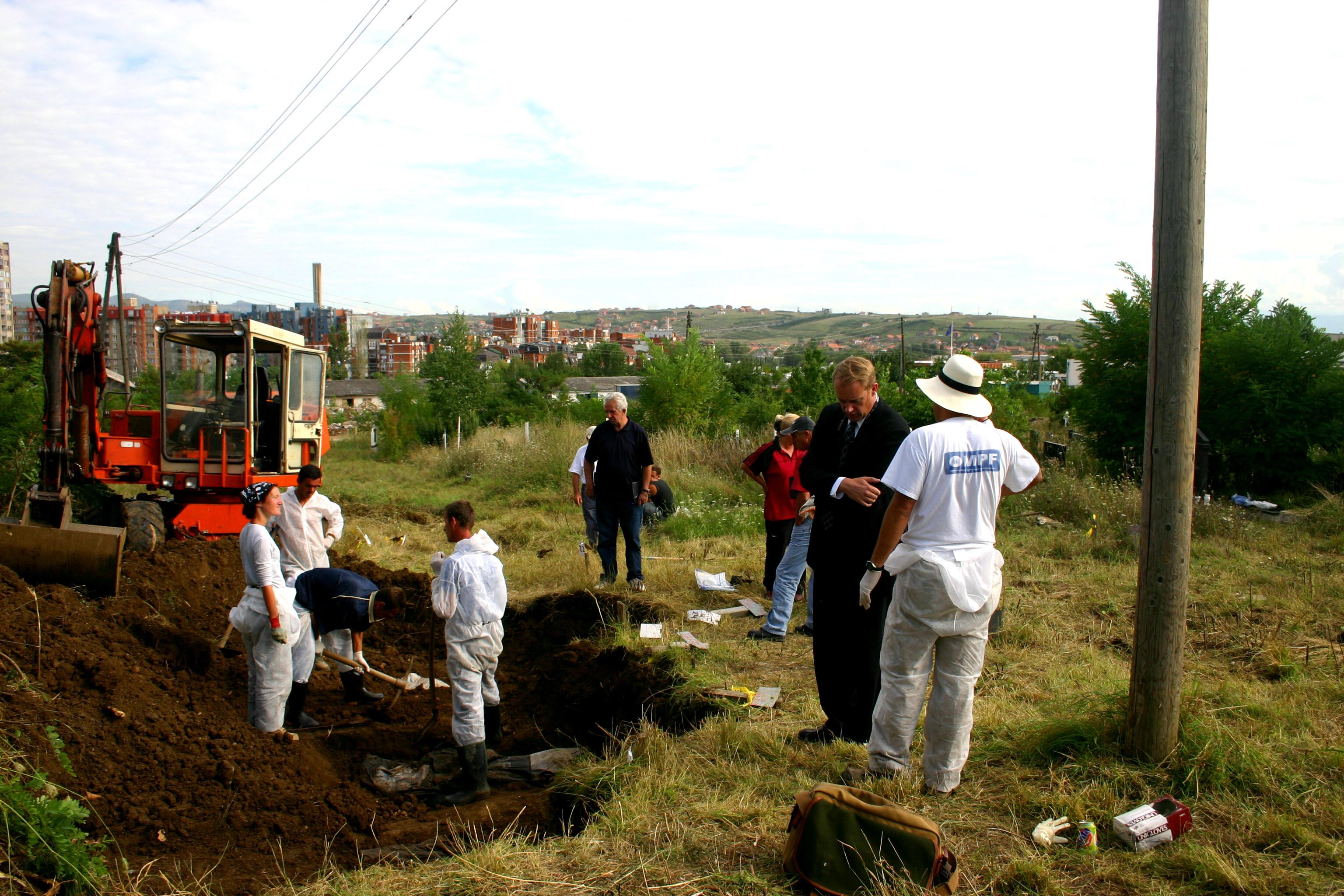 Exhumation of suspected war crimes victims in Pristina, Kosovo (~2005)